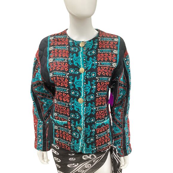 Vintage Carole Little For Saint Tropez West Blazer Women’s Size M/L Quilted - Picture 1 of 5